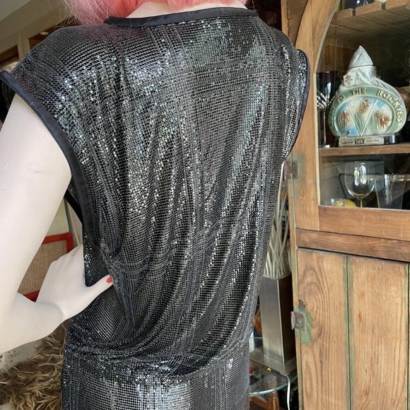 GIANNI VERSACE c. 1983 Vintage Oroton Metal Mesh Chainmail - Picture 3 of 5